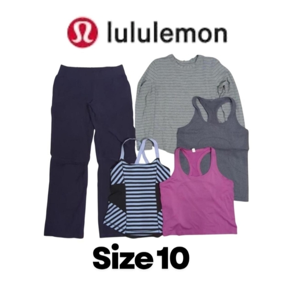 lululemon athletica Tops - 5 piece Lululemon Bundle Size 10 A mix of purple and gray Lululemon clothing